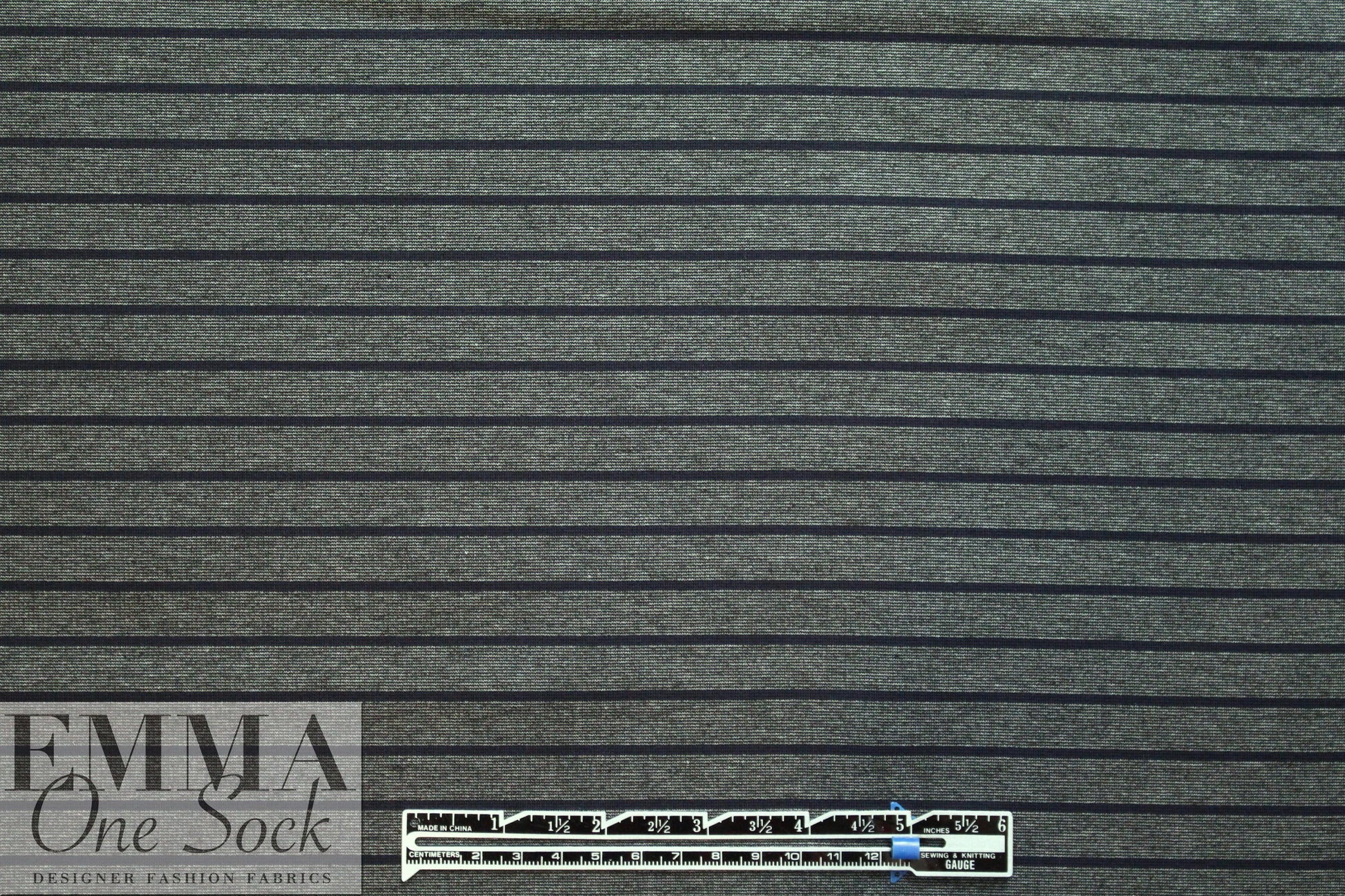 4-way stretch ponte - charcoal heather/navy 1.66 yd