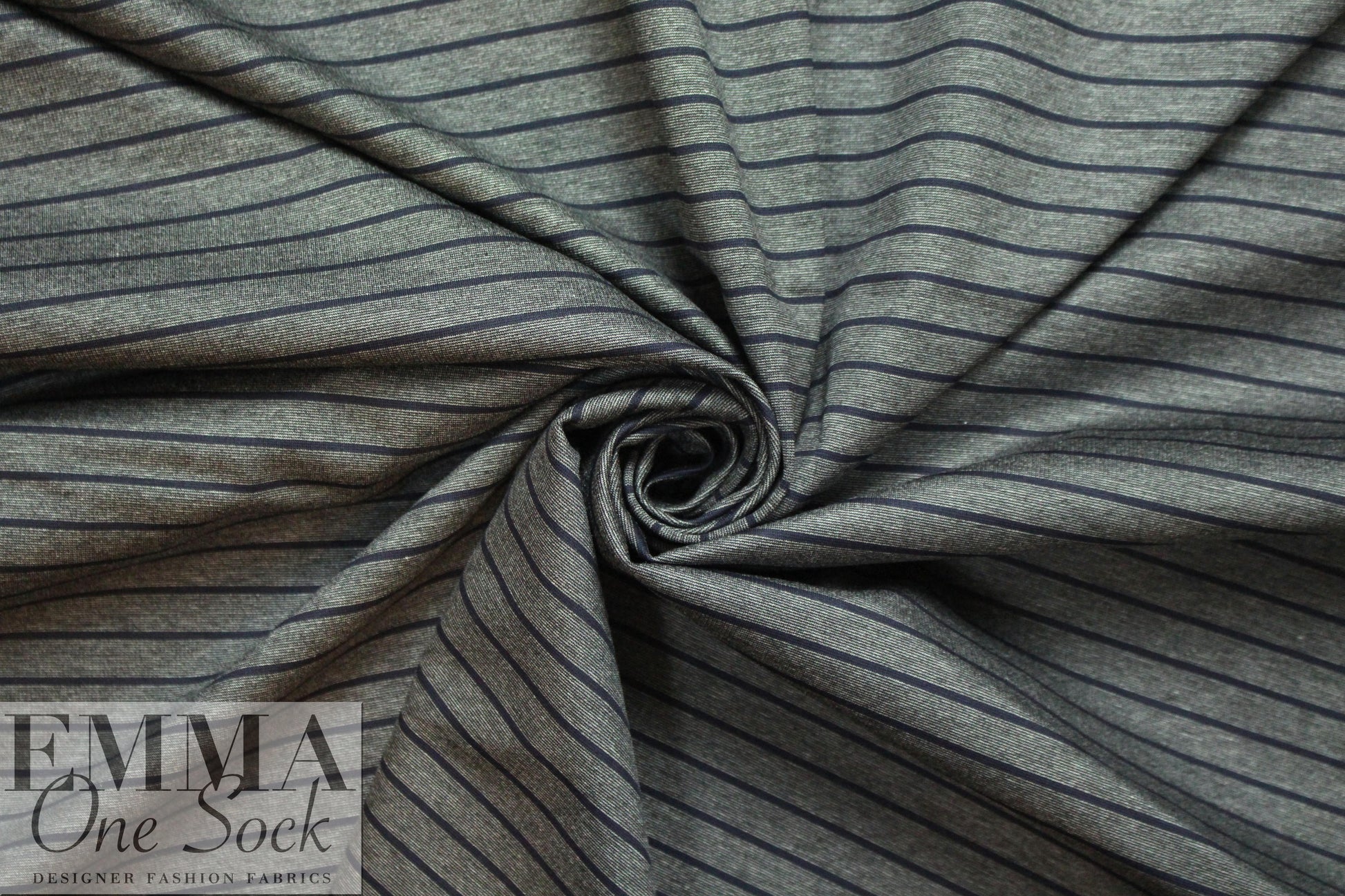 4-way stretch ponte - charcoal heather/navy