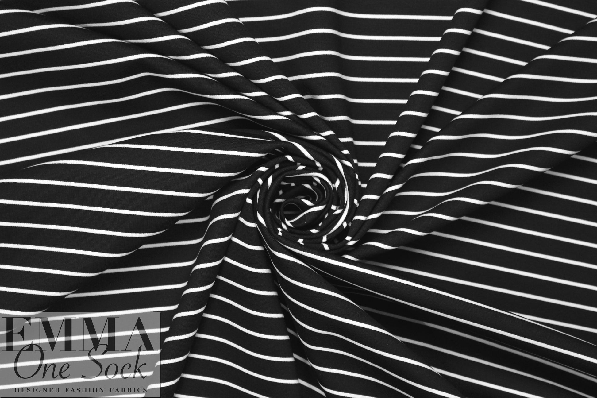 4-way stretch ponte - black/creamy white .625 yds
