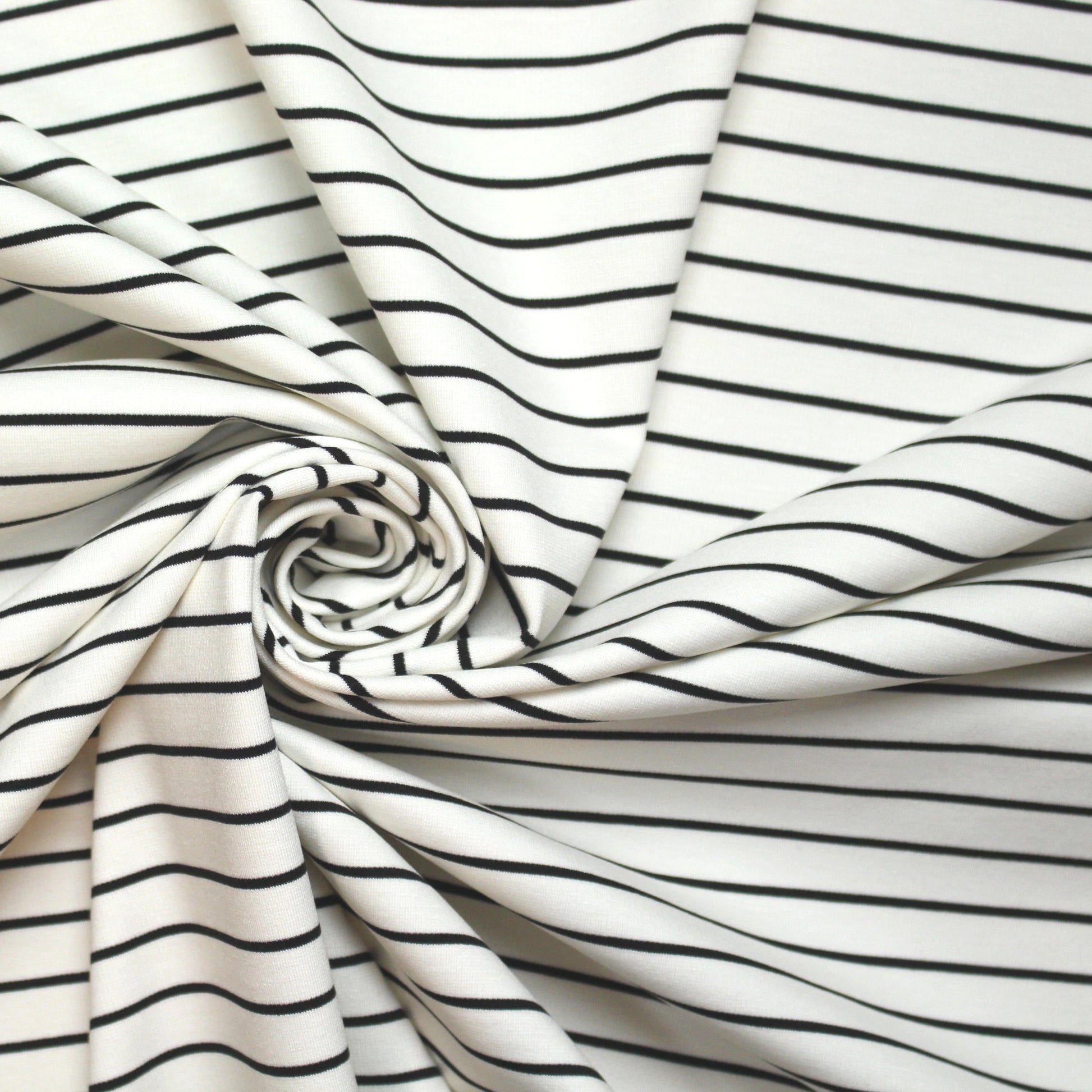 4-way stretch ponte - creamy white/black