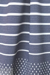 Italian stripes and dots 4-way stretch ponte - navy/white