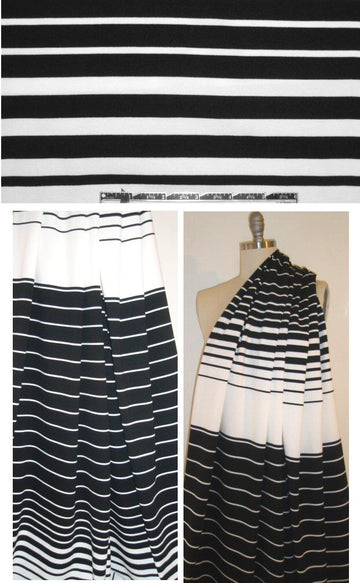 German mill black/white ombre stripe 1 ponte knit