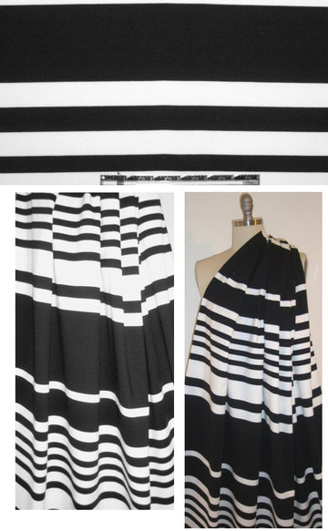 German mill black/white ombre stripe 2 ponte knit