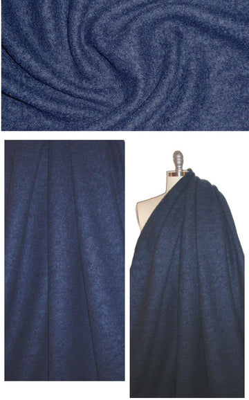 textured poodle knit wool coating - navy 1.75 yds
