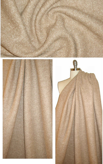 textured poodle knit wool coating - light taupe 1.875 yd