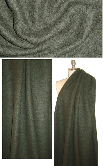 textured poodle knit wool coating - hunter