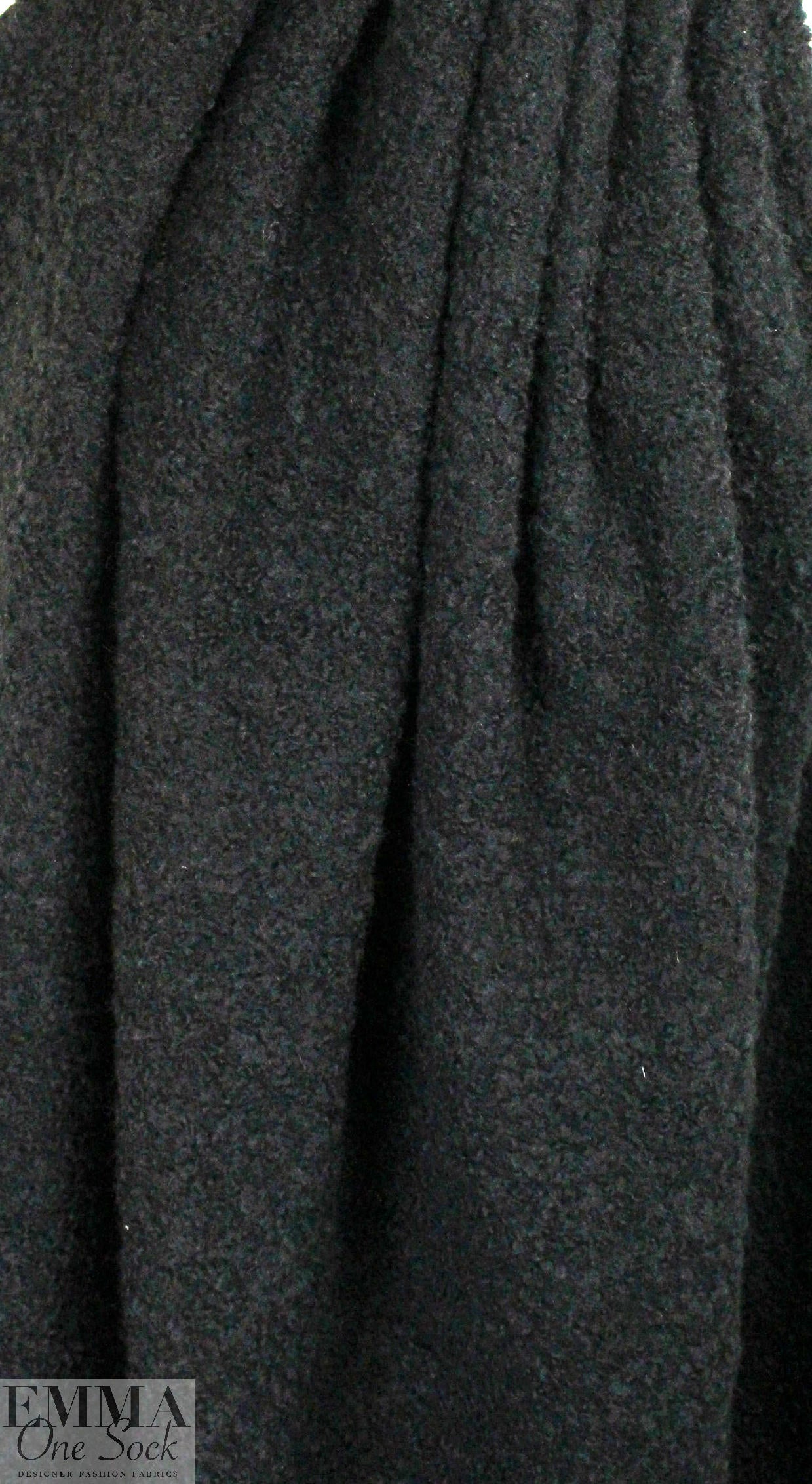The0ry textured poodle boucle' wool coating - black 2.5 yd