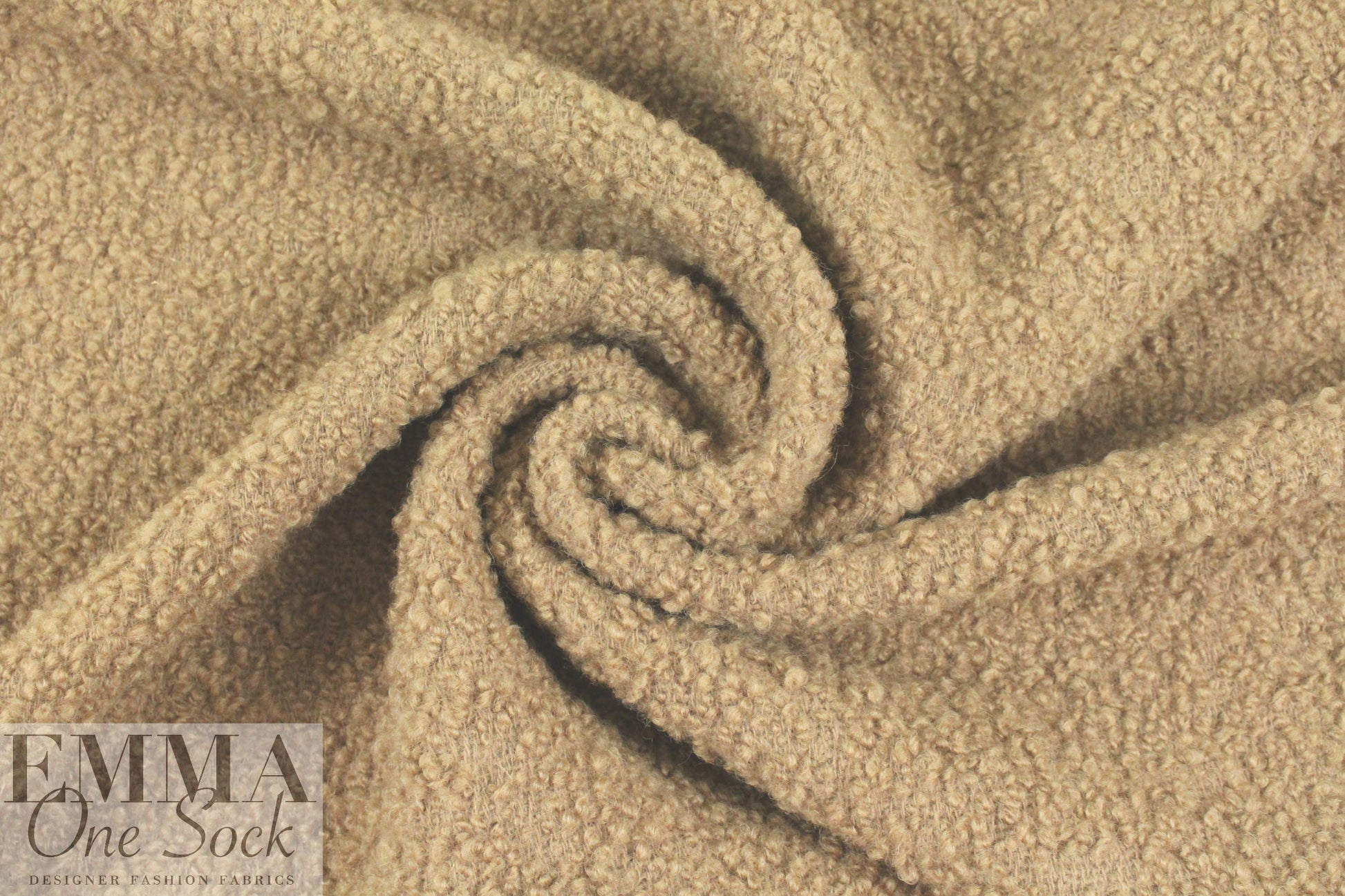 The0ry textured poodle boucle' wool coating - camel 2.75 yd