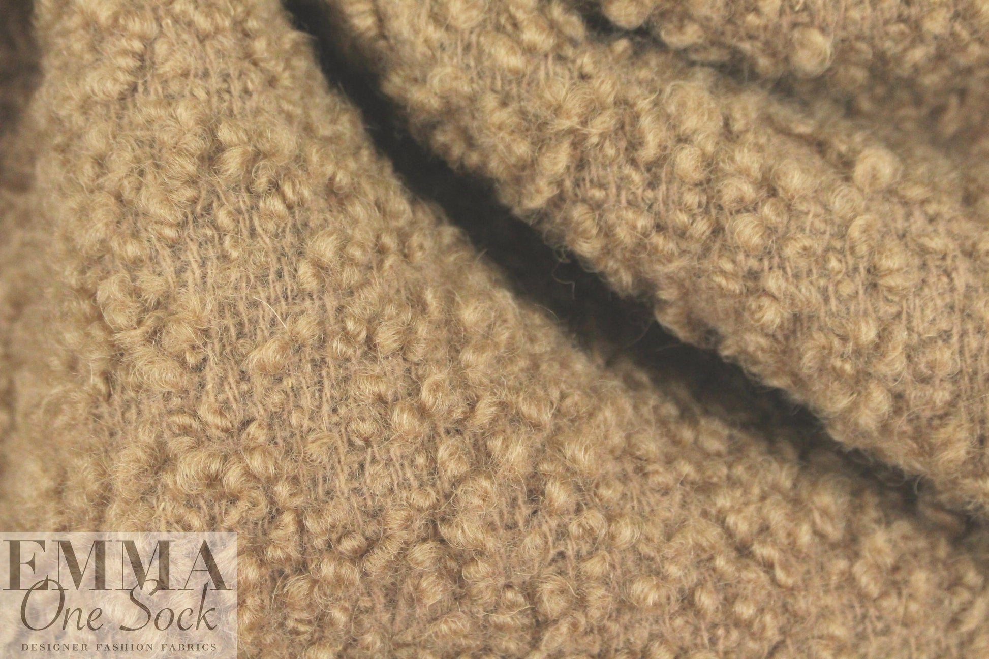 The0ry textured poodle boucle' wool coating - camel 1 yard