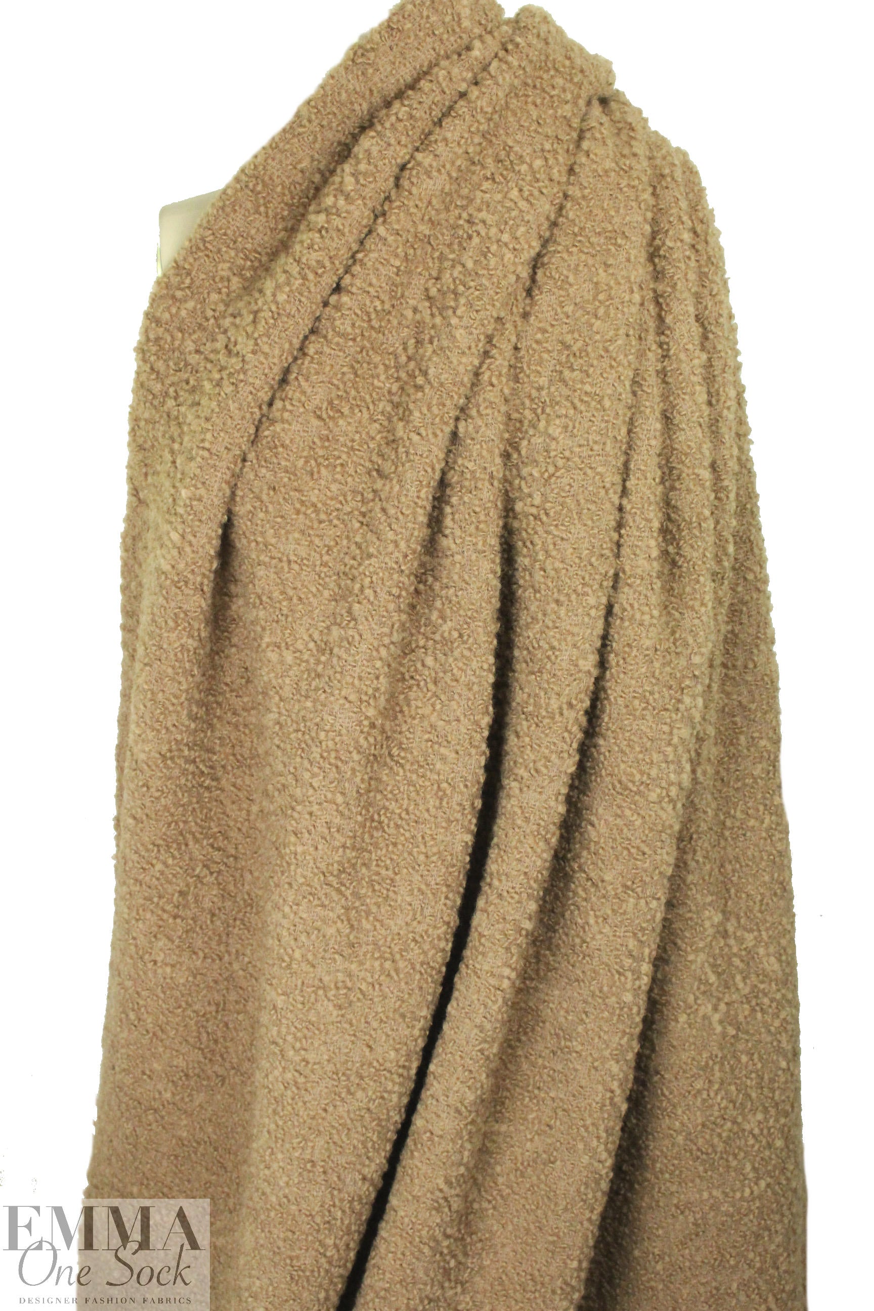 The0ry textured poodle boucle' wool coating - camel