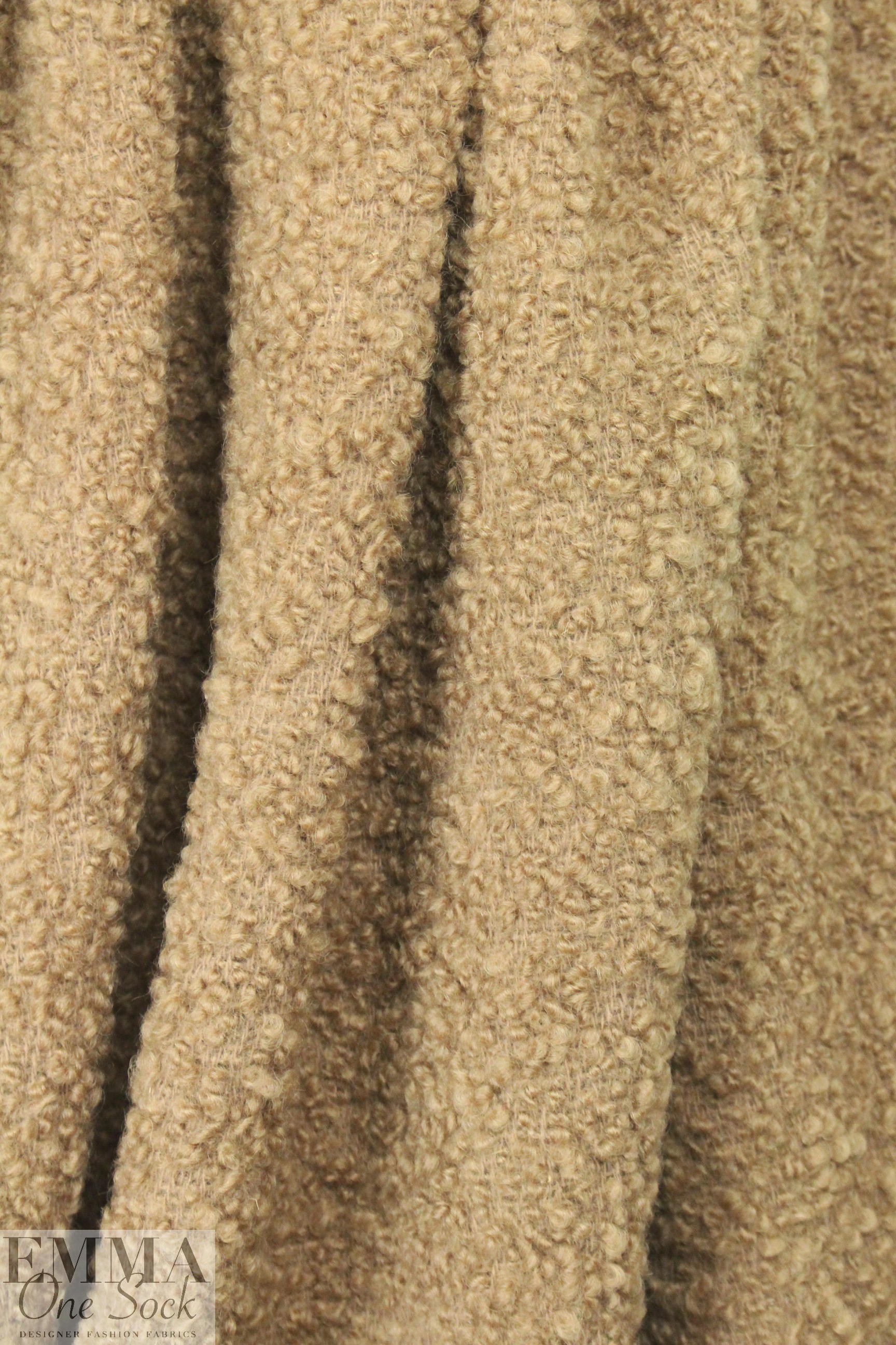 The0ry textured poodle boucle' wool coating - camel 1 yard