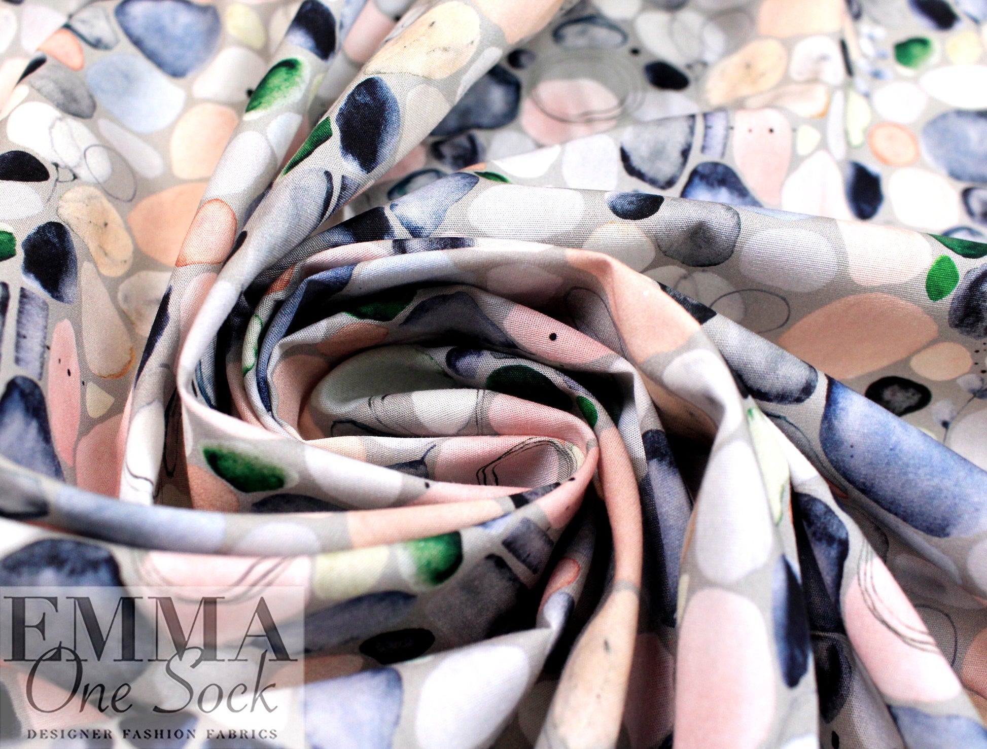 Dutch Oeko-Tex cotton poplin - river rocks .5 yds