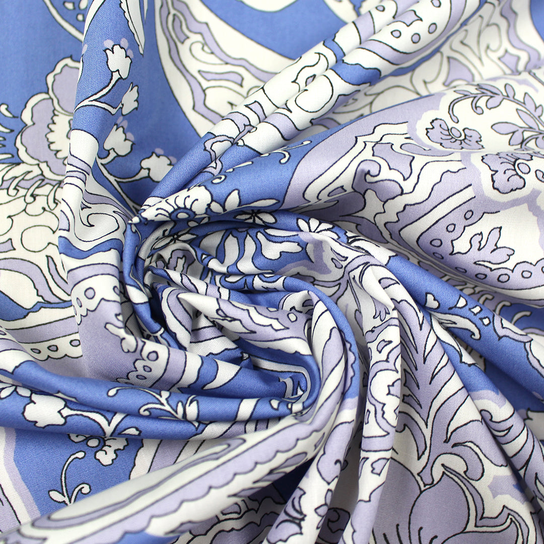 Italian 'paisley vines' cotton poplin