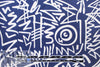 Cana1i 'modern glyphs' cotton poplin -navy/white .5 yds