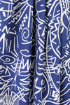 Cana1i 'modern glyphs' cotton poplin -navy/white .5 yds