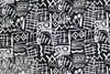 woodcut shapes drapey viscose woven - black/soft white 1.375 yd