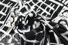 woodcut shapes drapey viscose woven - black/soft white .5 yds
