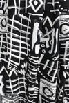 woodcut shapes drapey viscose woven - black/soft white 1.125 yds