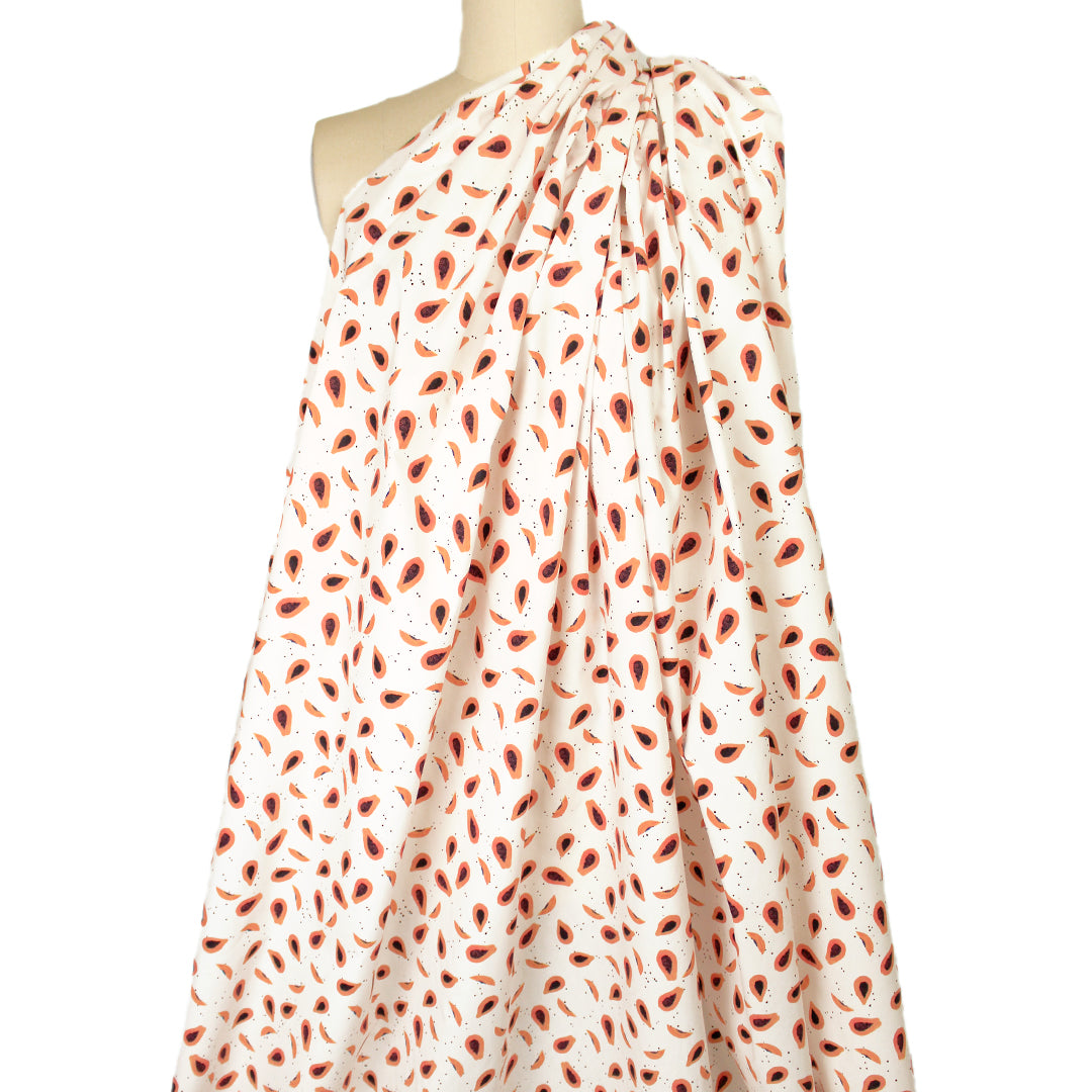 CA designer 'papaya party' cotton poplin 1.75 yd