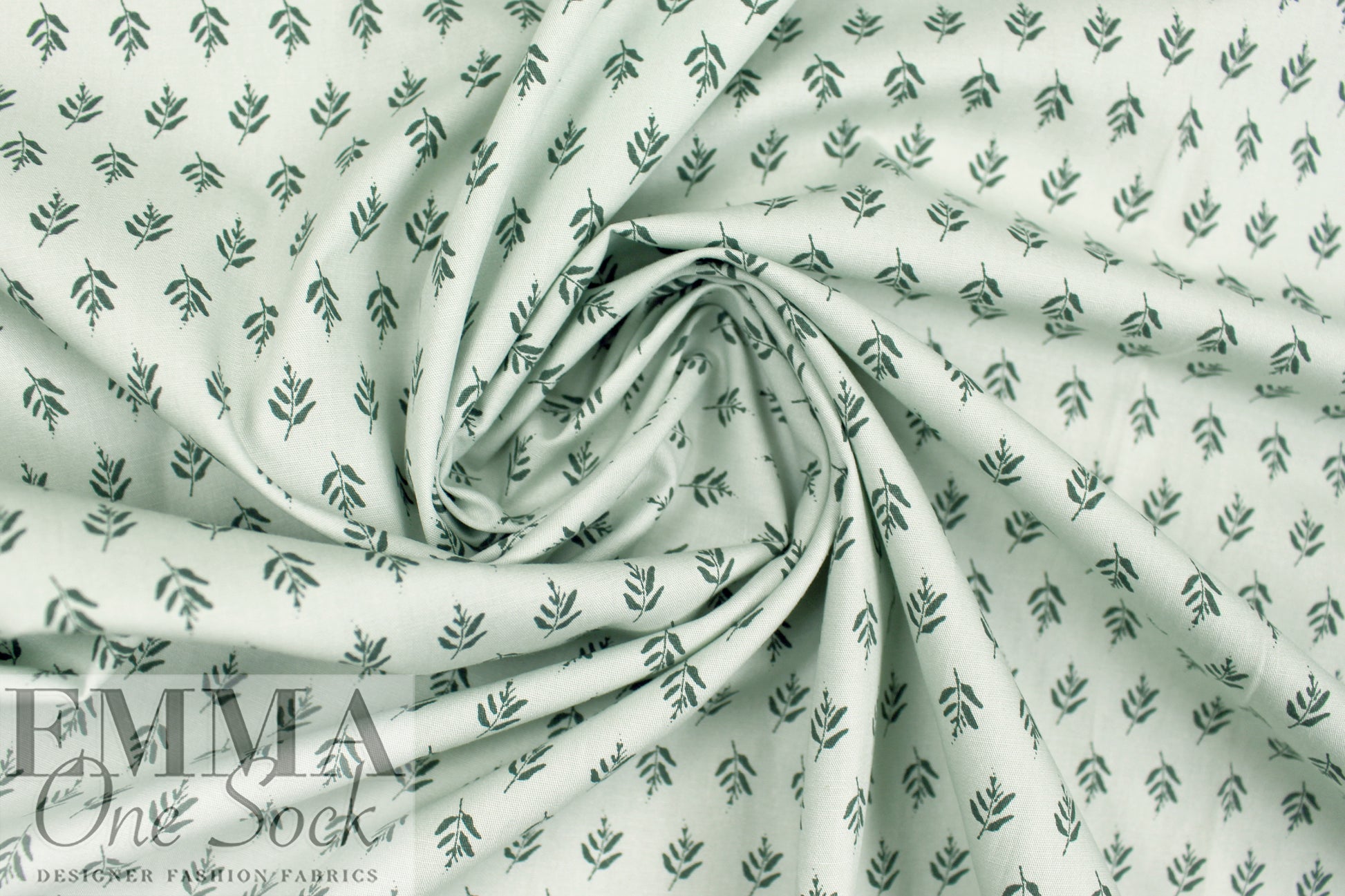 CA designer 'tiny leaves' cotton poplin, Oeko-Tex certified 1.625 yd