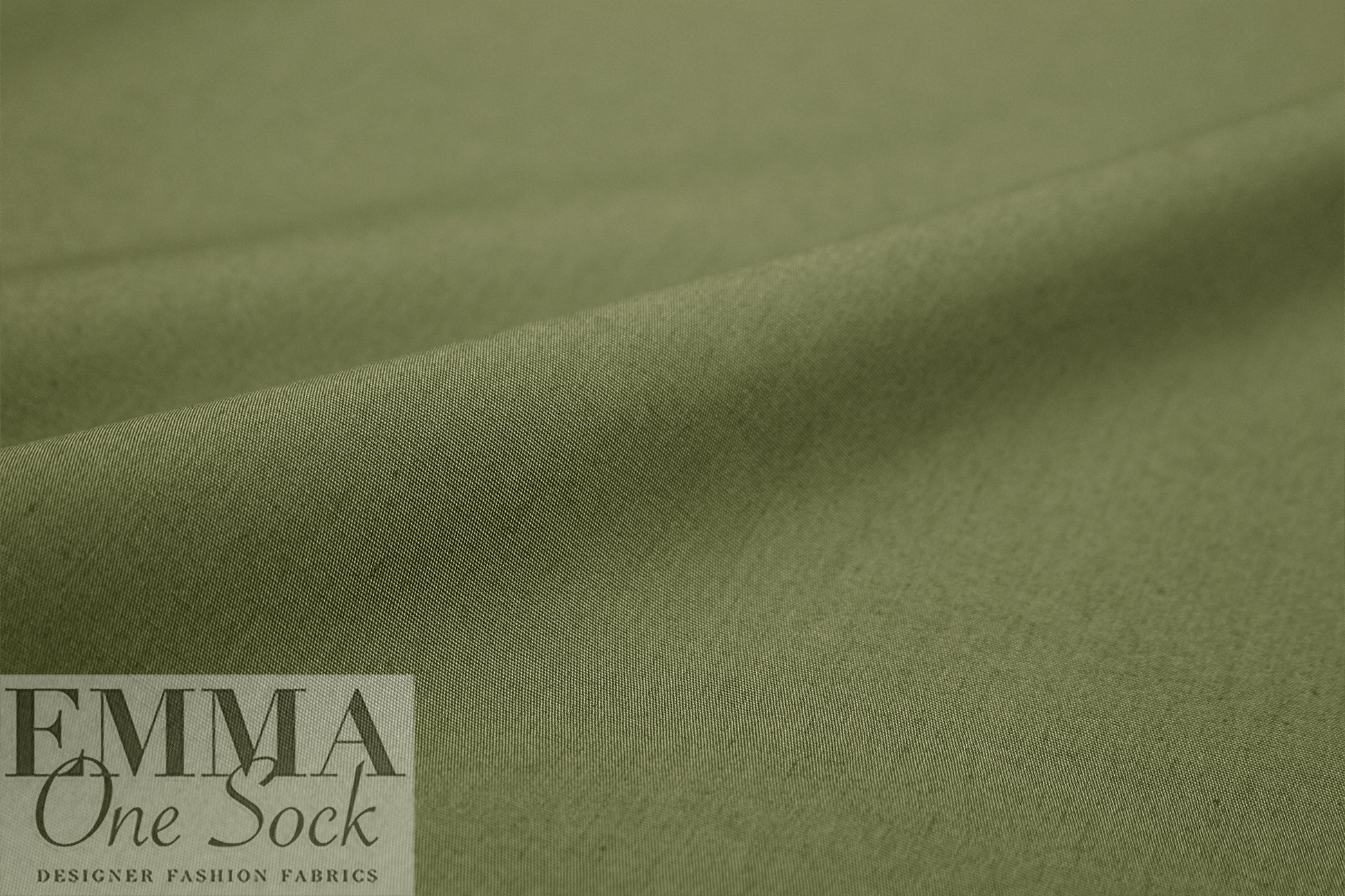MTM 'paper touch' organic GOTS cotton poplin - olive 1.375 yds