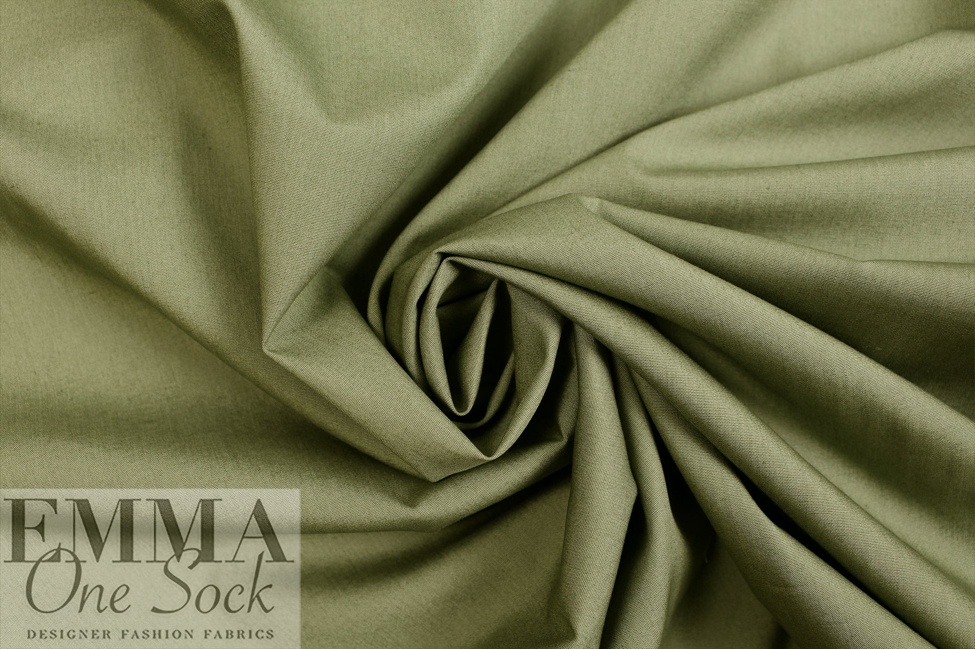 MTM 'paper touch' organic GOTS cotton poplin - olive 2 yd