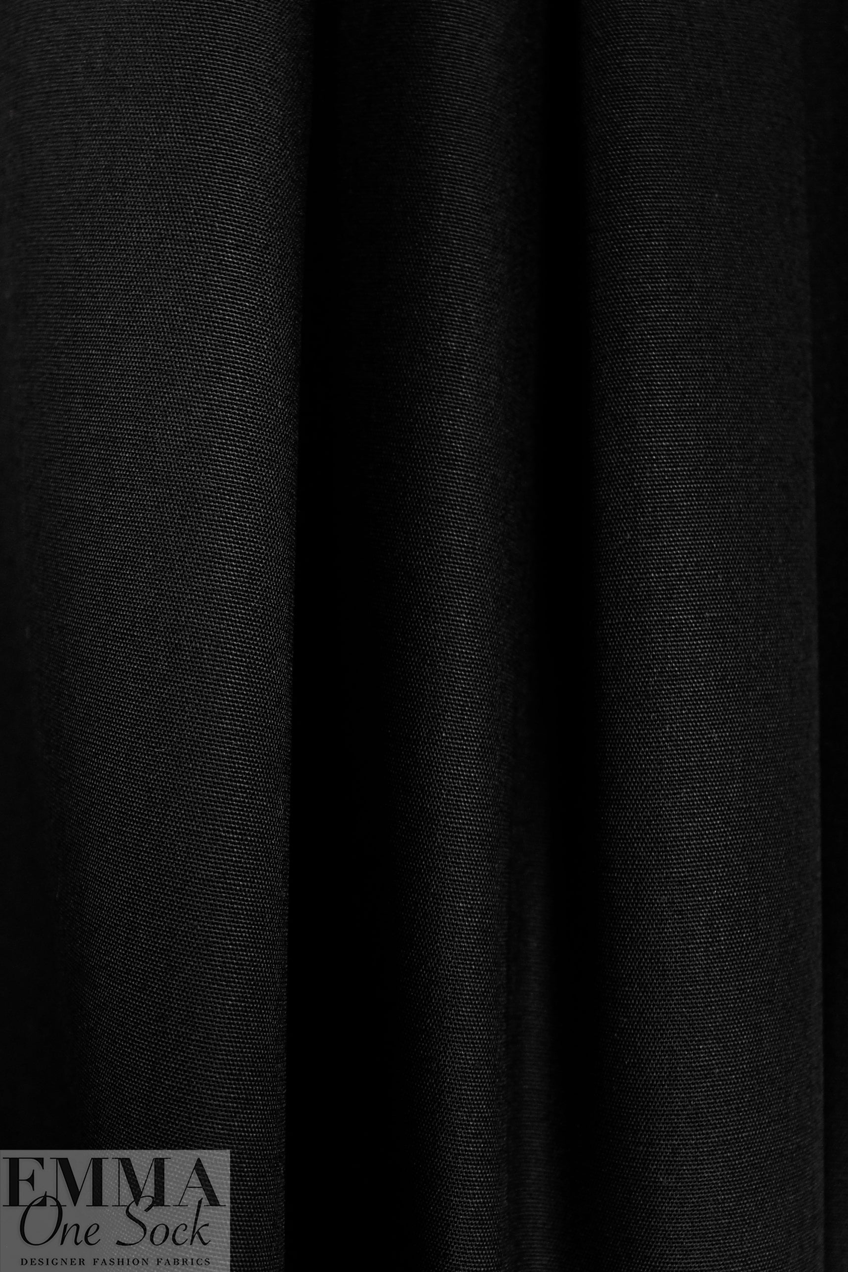 MTM 'paper touch' organic GOTS cotton poplin - black 1.625 yds