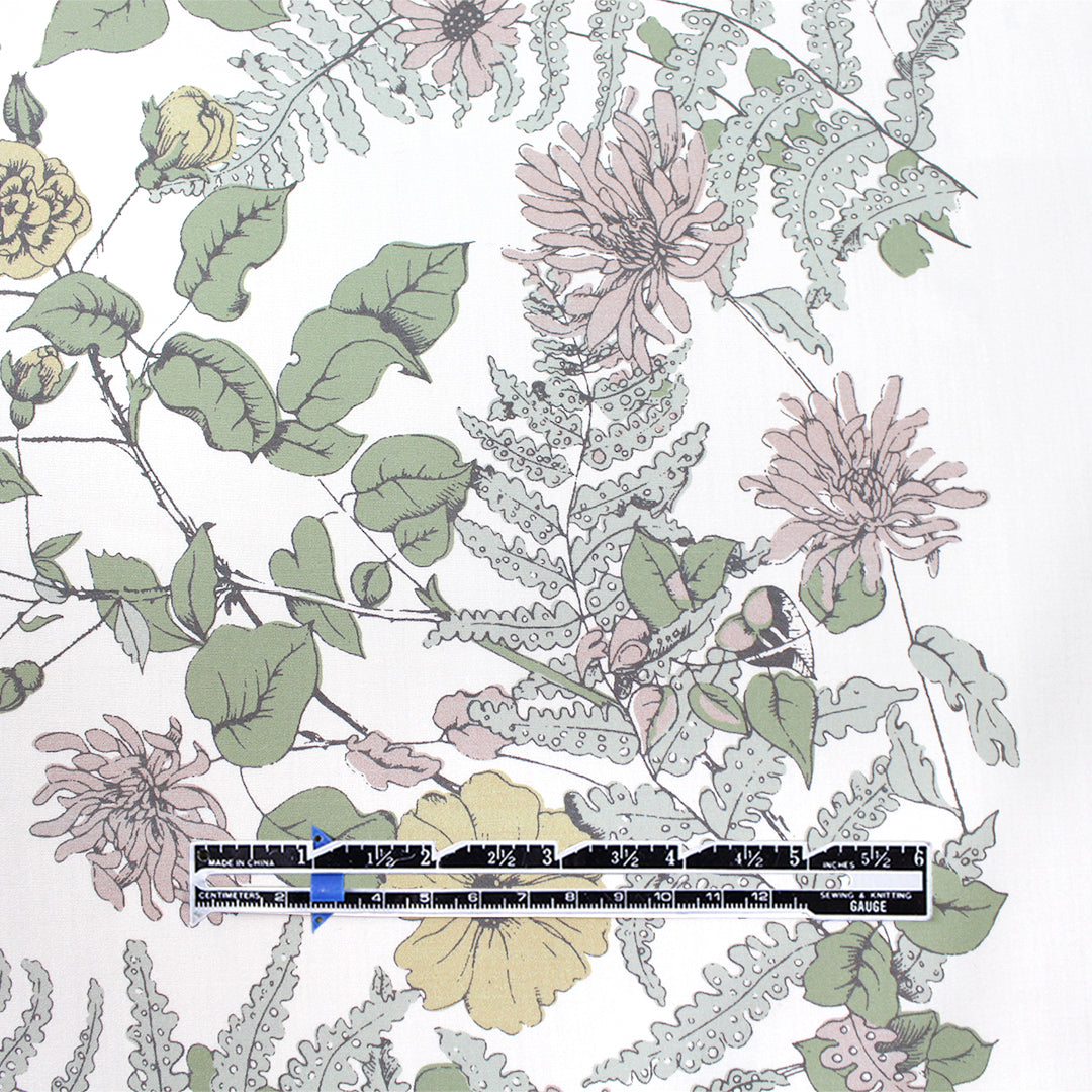 Italian 'wildflower row' cotton poplin border print 1.5 yds