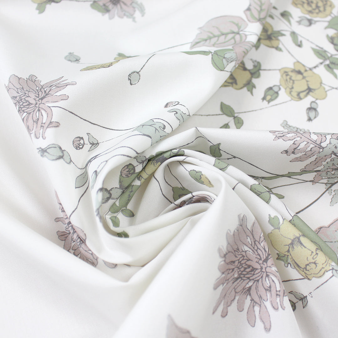Italian 'wildflower row' cotton poplin border print 1.125 yds