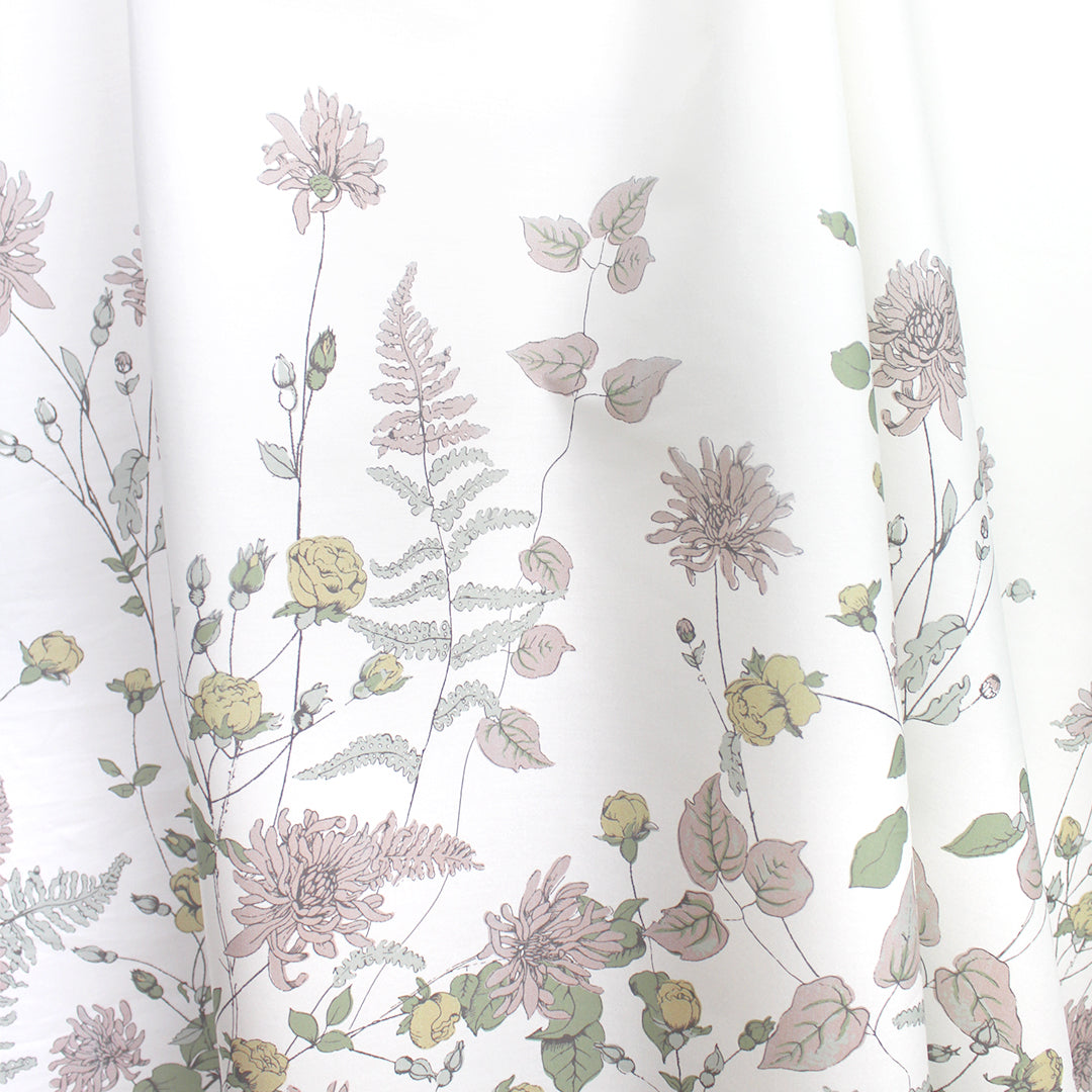 Italian 'wildflower row' cotton poplin border print 1.125 yds