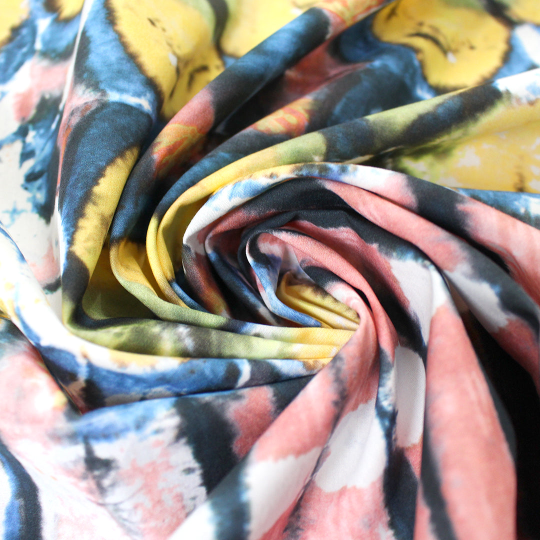 Italian 'blooming kaleidoscope' cotton poplin ** Partial ** Panel Print 1.5 yds