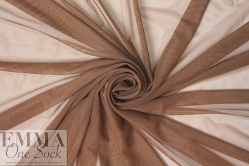 Power Mesh 4-way stretch - cocoa, a dark skin tone 1.75 yds
