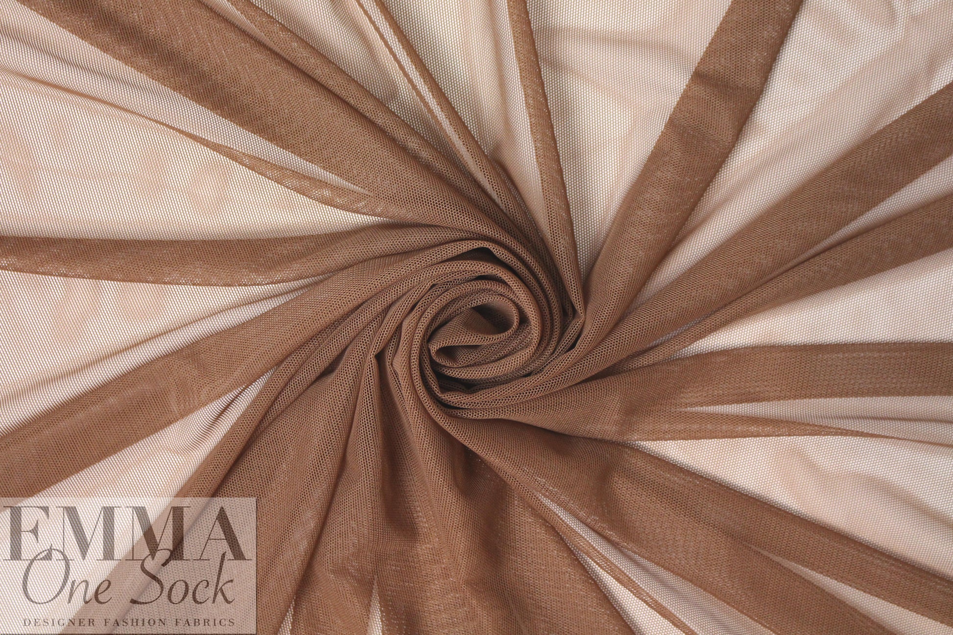 Power Mesh 4-way stretch - cocoa, a dark skin tone 1.375 yd