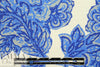 Italian decorative blue floral cotton basketweave .75 yds