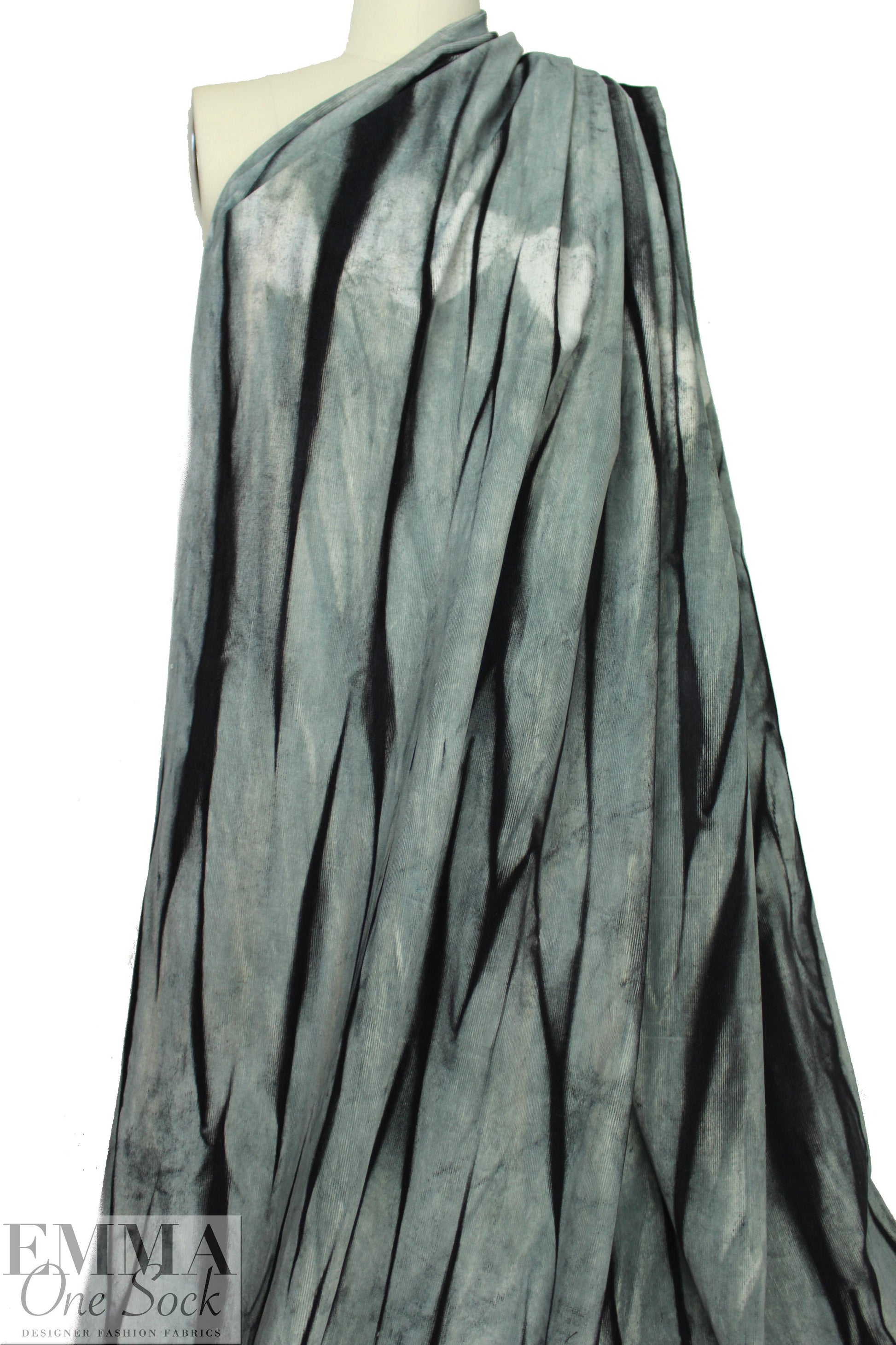 NY designer 'streaky/batiky'  abstract stretch corduroy