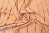 NY designer printed, embroidered raw silk - melon dots 1 yard