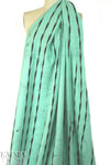 NY designer printed, embroidered raw silk - mint dots 1.875 yd