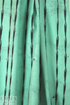 NY designer printed, embroidered raw silk - mint dots