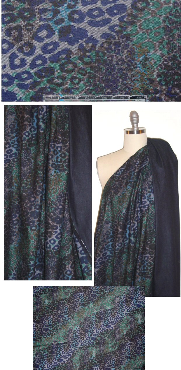 Italian cheetah graphic printed stretch denim