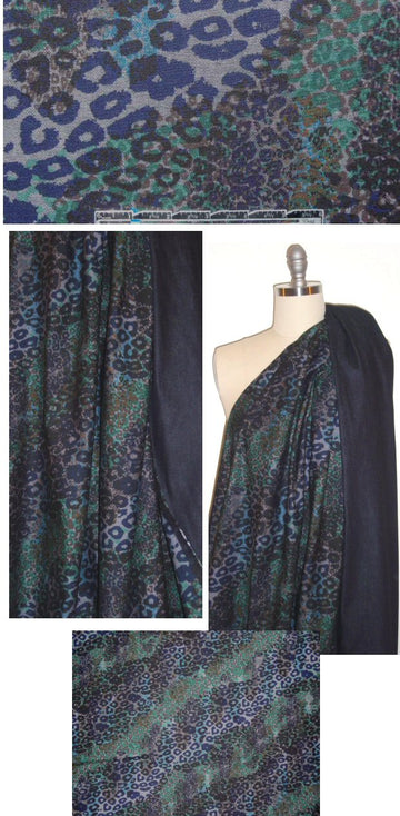 Italian cheetah graphic printed stretch denim .875 yds