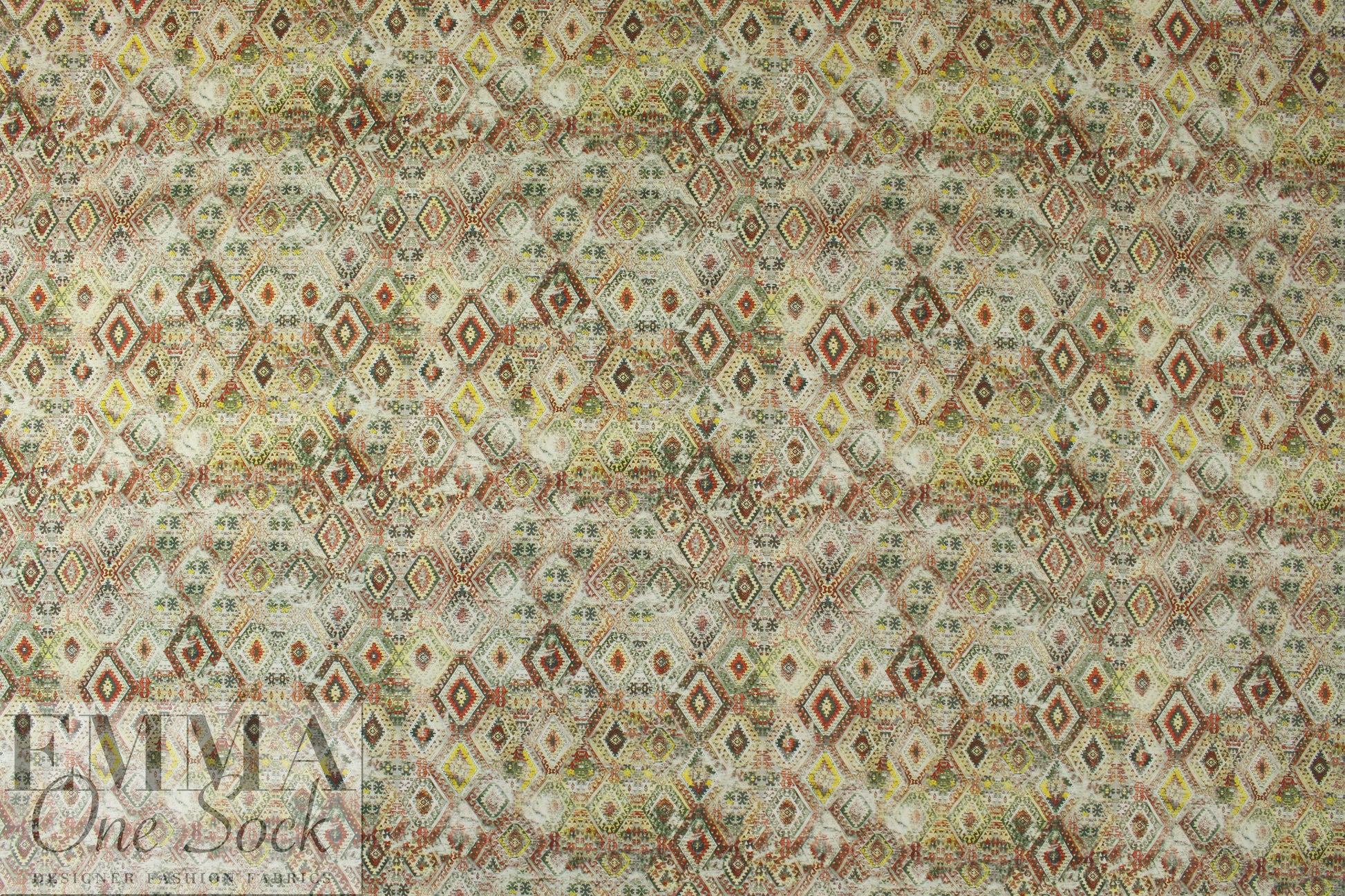 Italian Istanbul graphic stretch cotton twill