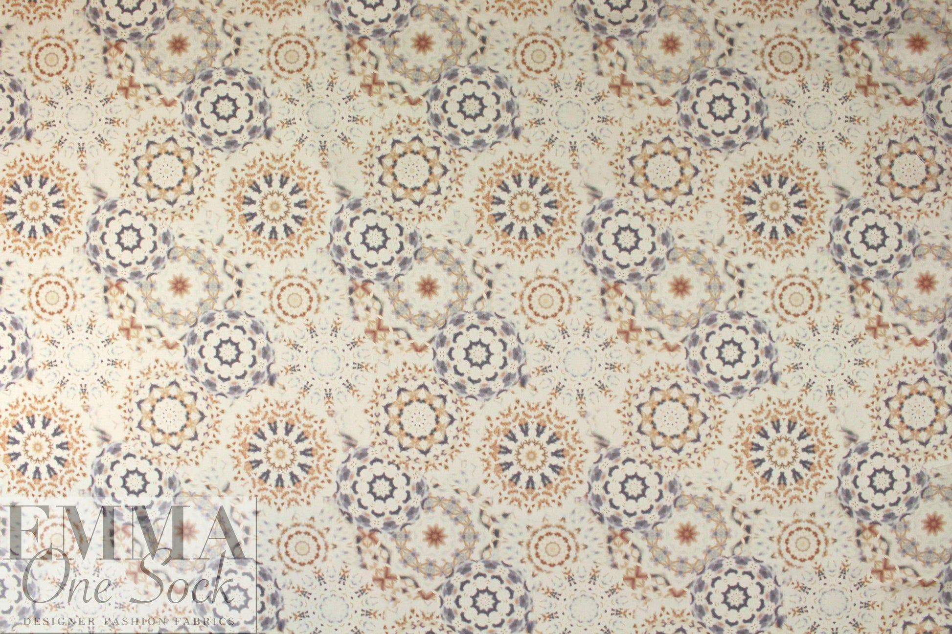 Italian hippie medallion stretch cotton twill