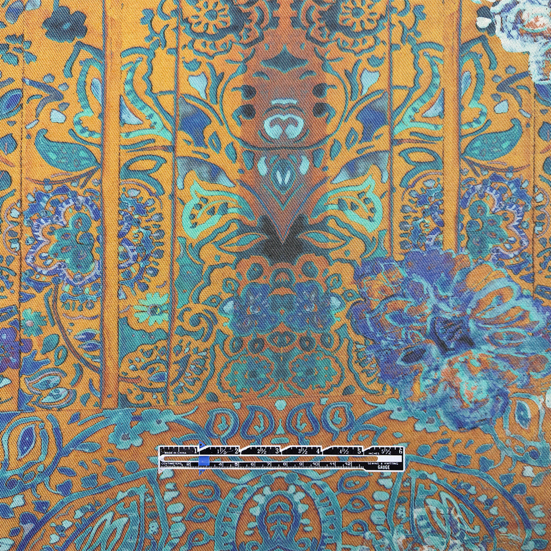 Italian 'caramel garden' printed stretch cotton twill PANEL 1.5 yds