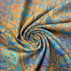 Italian 'caramel garden' printed stretch cotton twill PANEL 1.5 yds