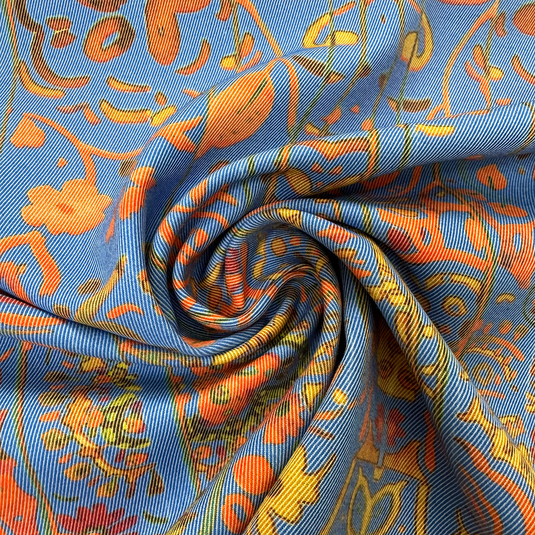 Italian 'opal garden'  twill PANEL - 1 PANEL, 1.5 yds
