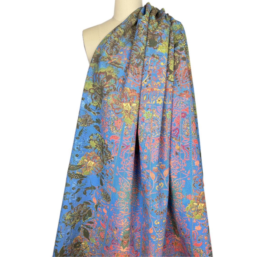 Italian 'opal garden'  twill PANEL - 1 PANEL, 1.5 yds