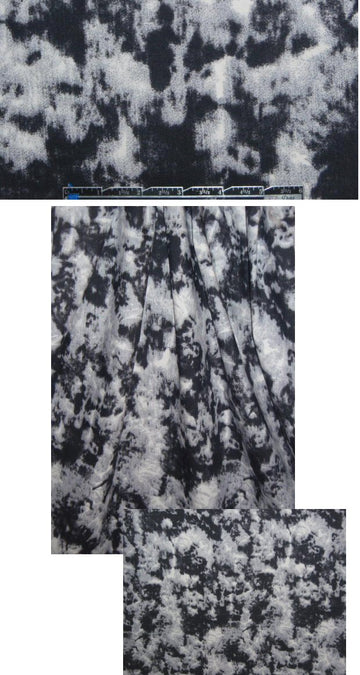 abstract print stretch denim - off black