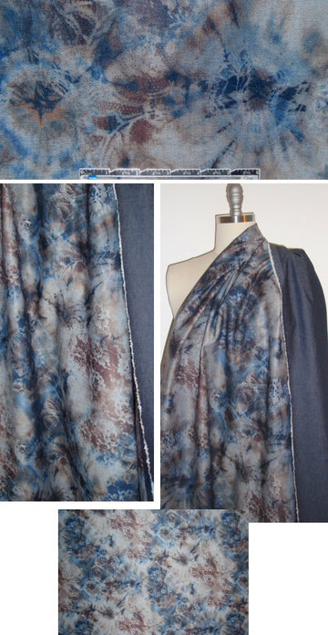 NY designer tie-dye abstract printed stretch denim