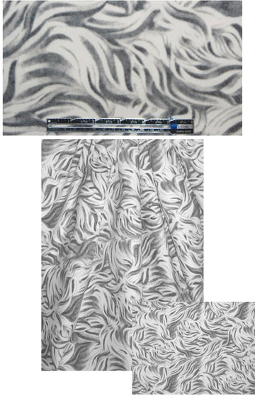 Italian 'gray winds' abstract printed stretch denim