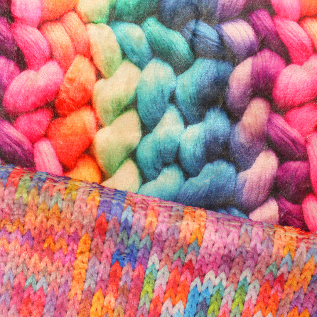 Dutch 'knitter's rainbow' reversible plush fur - Oeko-Tex Cert. .5 yds